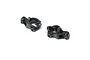 Two black plastic caster blocks for a Losi 22S Sprint RC car, shown from different angles on a white background.