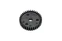 A black 36-tooth spur gear for an RC vehicle, showing the gear teeth and mounting holes on a white background.