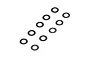 Ten small, flat, circular metal washers arranged in two columns of five against a white background.