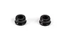 Two black metal shock bottom caps for Losi RC vehicles, shown from a top-down angle on a white background.