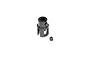 A black metal center drive coupler and a small grub screw for TLR 8X RC vehicles on a white background.