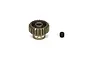 A TLR 22-tooth 48-pitch aluminum pinion gear with a separate black grub screw on a white background.
