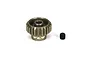 A TLR 23T 48P aluminium pinion gear with a small black grub screw beside it on a white background.