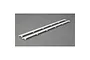 Two white foam leading edge slats for an RC plane, shown from an elevated angle against a grey background.