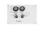 A pair of E-Flite main landing gear retract units with wheels and mounting screws on a white background.