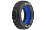 A single Pro-Line 1/10 scale Hoosier Super Chain Link dirt oval front tire with a blue foam insert, shown against a white background.