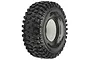 A single Pro-Line Hyrax 2.2 inch RC rock crawler tyre with aggressive tread pattern, viewed from a three-quarter angle on a white background.