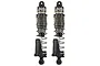 A pair of Pro-Line PowerStroke rear shock absorbers for 1/10 scale RC vehicles, featuring black bodies, silver springs, and plastic mounting components.