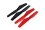 Two black and two red replacement drone propellers for the XK Innovations Alien X250, shown on a white background.