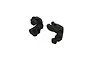 A pair of black ARRMA C-hub suspension components for RC vehicles, shown from an isometric angle against a white background.
