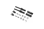 Losi Mini JRX2 slider driveshaft set including two driveshafts, outdrives, pins, and bearings on a white background.