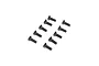 A set of ten black metal flat head screws arranged in two columns against a white background.