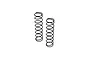 Two black metal RC shock springs standing vertically against a white background.