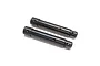 Two black steel axle tubes for an Axial SCX10 PRO RC crawler, shown side-by-side against a white background.