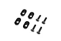 Four black metal engine mount inserts marked 20T and four matching black flat-head hex screws for Losi DBXL 2.0.