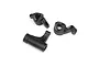 Three black plastic bell crank and steering components for the Losi DBXL 2.0 RC vehicle on a white background.