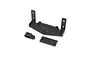TLR switch mount and wire clip set for 8X and 8XE 2.0 RC cars, featuring a black plastic mount with vertical arms and two smaller plastic components.