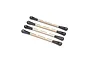 A set of four Losi lower 4-link bars for the Mini LMT, featuring gold-toned metal rods with black plastic rod ends.