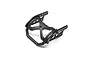 A black aluminum wheelie bump part for the Losi Mini LMT RC truck, featuring a cage-like structure with mounting holes.