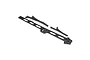 A set of three black plastic chassis braces for a Losi RC vehicle, shown on a white background.