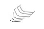 A set of five metal sway bars for Losi 8XTE RC vehicles, arranged in a staggered formation on a white background.