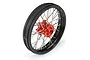 Pro-Line 1/4 scale Pro-Spec aluminum V2 bead front wheel for Promoto-MX motorcycle in black and red.