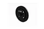 A black ARRMA 46T 1Mod steel spur gear shown in a studio product shot against a white background.