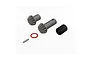 ARRMA input gear set for mini RC vehicles including two pinion gears, a metal pin, a red O-ring, and a black plastic spacer.