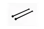 Two black ARRMA CVD driveshafts positioned diagonally against a white background.