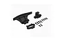 ARRMA lower bumper set for Mini Kraton, including black plastic bumper parts and a set of mounting screws on a white background.