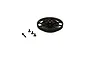 Blade Fusion 180 main gear and front belt pulley with four small black mounting screws on a white background.