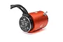 Spektrum Firma 950Kv brushless marine motor with an orange anodized casing and black end cap against a white background.