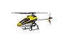 A studio shot of the Blade 120 S2 RC helicopter in yellow, black, and white livery, shown from a side profile against a white background.