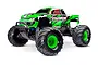 Traxxas Stampede XL-5 RC monster truck with a bright green and black body, large off-road tires, and green wheels against a white background.