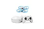 BetaFPV Meteor75 Pro FPV drone bundle including a white and blue drone, white FPV goggles, and a white radio transmitter.