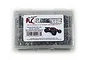 RC Screwz stainless steel screw kit for Traxxas Rustler 4x4 VXL in a clear plastic storage box with a product label.