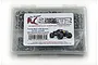 RC Screwz stainless steel screw kit for Traxxas Maxx in a clear plastic storage box with a product label.
