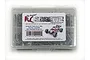 RC Screwz stainless steel screw kit for Arrma Talion BLX in a clear plastic divided storage box with product label.