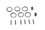 HPI Racing CVD driveshaft rebuild kit containing metal pins, barrel connectors, and retaining rings on a white background.