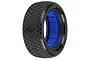 A single Pro-Line 2.2 inch Electron S3 4WD front RC buggy tyre featuring a complex hexagonal tread pattern and a bright blue foam insert.
