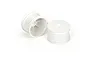 Two white Pro-Line 2.2-inch dish-style RC buggy rear wheels shown from front and back angles on a white background.