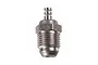 O.S. Engines P4 Turbo glow plug for RC engines, featuring a metallic threaded body and terminal post.