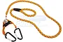 Rovan orange and grey braided tow rope with two black carabiners and a plastic buckle on a white background.