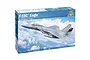 The packaging for an Italeri 1/48 scale F-15C Eagle plastic model kit, featuring an illustration of the fighter jet flying through a cloudy sky.