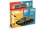 Italeri 1/56 scale Cromwell Mk.IV tank model starter kit box, including glue and three AK acrylic brush markers.