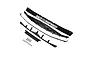 Losi RC front bumper and valance set in black, including mounting hardware and a Race Inspired decal on the bumper.
