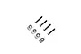 Four silver aluminium motor mount inserts and four black flat-head screws for Losi RC vehicles.