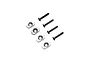 Four silver aluminium motor mount inserts marked with 17 and four black flat-head screws for Losi RC vehicles.