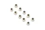 A set of ten silver-coloured 5mm nyloc nuts for RC vehicles arranged on a white background.