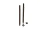 Two silver metal shock shafts and two matching lock nuts for RC suspension, shown against a plain white background.